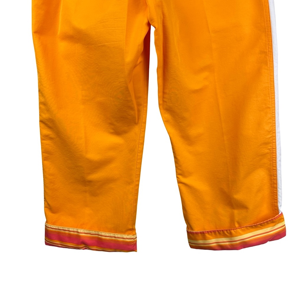 Nike Orange Striped Athletic Bright Trim Drawstring Waist Capri Pants M - Picture 9 of 13